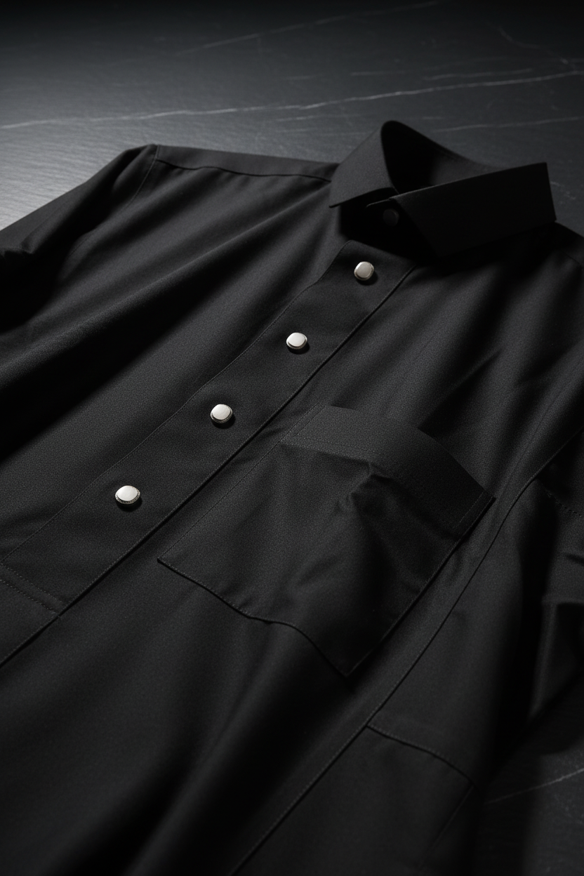 Classic Black Thobe – Premium Edition
